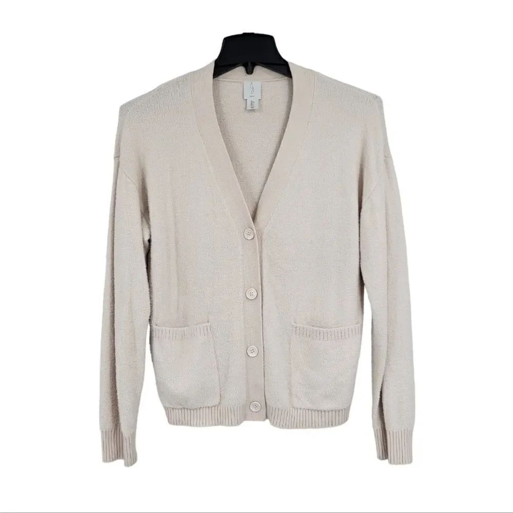 Joie Cream Cardigan Fuzzy Butter Soft Cardigan Women's Size Large